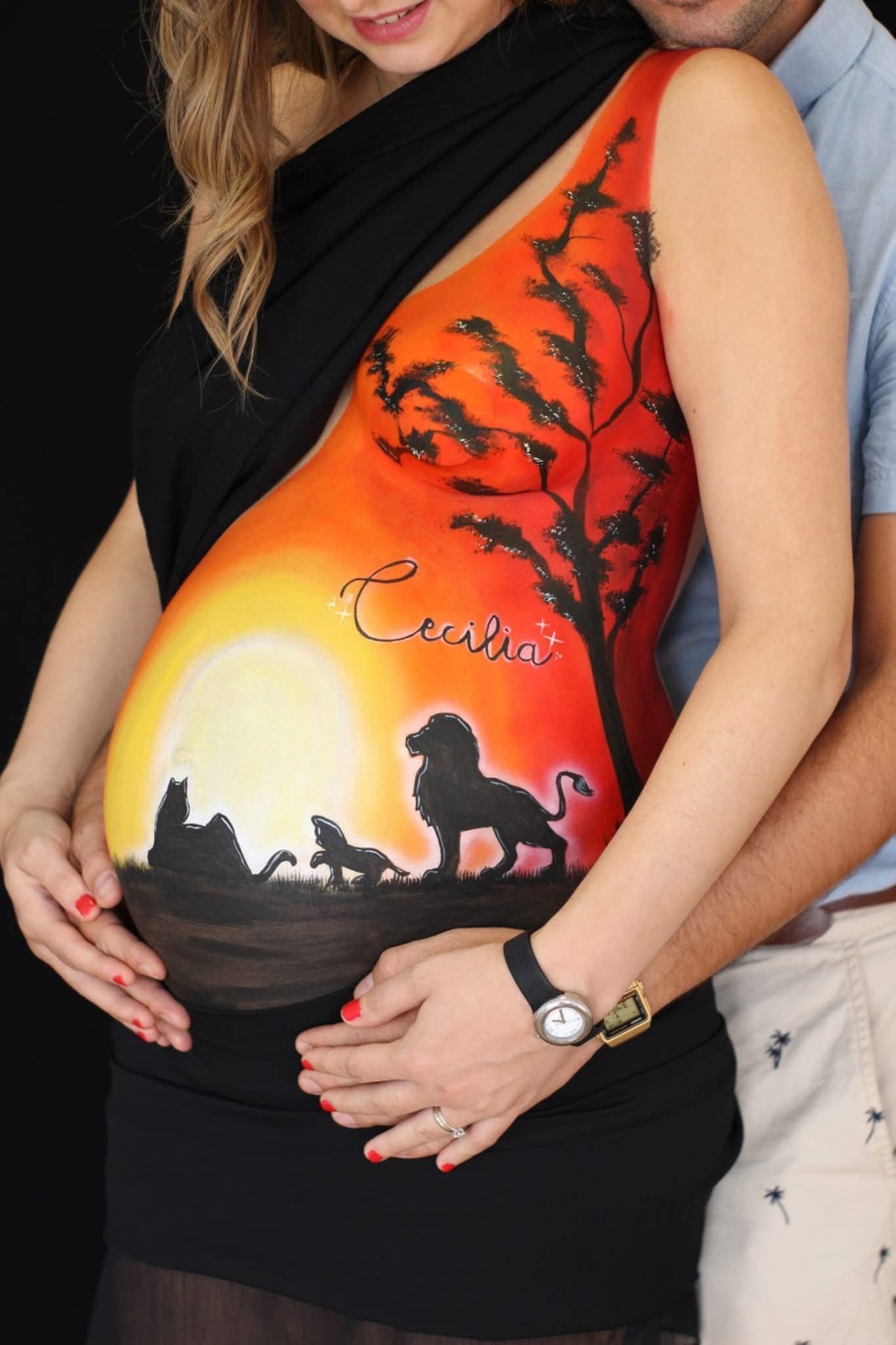 Body painting pancione tema Re Leone